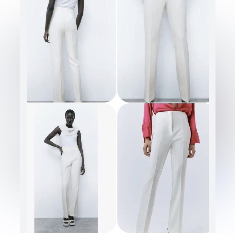 NWT Zara cream high waisted pants